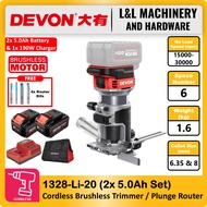 DEVON 1328-Li-20 20V Brushless Cordless Trimmer / Plunge Router