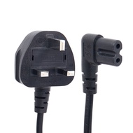 UK 3 Prong Male Plug To IEC C7 Figure 8 Right Angle Female Power Adapter Lead Cord Singapore Malaysi