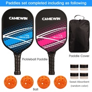 ⋛Pickleball Racket Set Carbon Fiber Composition PE Honeycomb Core (2 Pickleball Paddles+4 BallsL&h]
