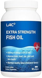 LAC Extra Strength Fish Oil - Double Concentration 1000mg | Omega 3 EPA DHA fish oil supplement (90