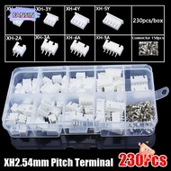 FANSIN1 230Pcs Pin Connector, XH2.54 Housing Kit 2.54mm Pitch Terminal, 4 Value Male And Female 2p 3