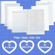 Loose leaf binder paper 50 sheets A5 A6 A4 plain grid dot lines