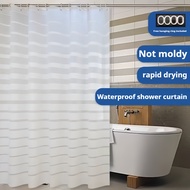 Shower Curtain Makapal Waterproof Bathroom Curtain Waterproof Bathroom Set 2.4X1.8M