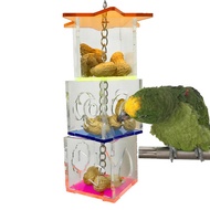 shop Bird Parrot Feeder Cage Bird Chewing Toys Food Holder Cage Accessories Hanging Star Shaped Cont