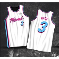 MIAMI HEAT WHITE WADE #3 | CUSTOMIZED  FULL SUBLIMATION JERSEY