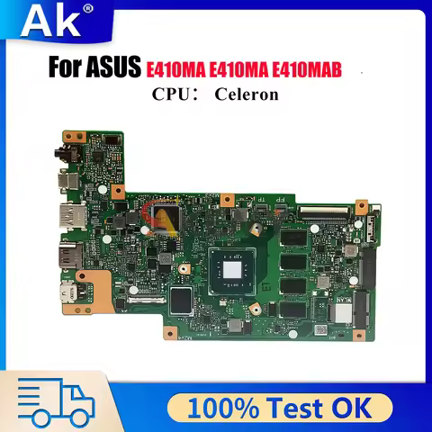 E410MA Laptop Motherboard For ASUS EeeBook E410MAB E410M E410MA Notebook Mainboard With Celeron CPU 
