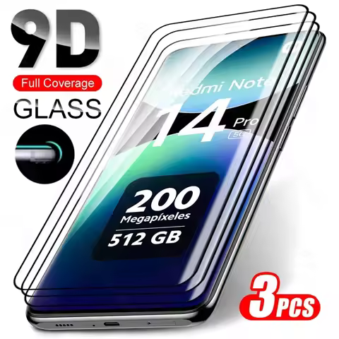 3Pcs Protective Glass For Redmi Note 14 Pro 5G 9D Tempered Glass Redmy Note14Pro Note15 Note14 Pro+ 