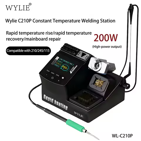 WYLIE WL-C210P ConstantTemperature Welding Station 200W Digital Display with C210 Tips for DIY Preci