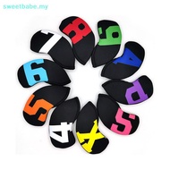 SWEETBABE High-end golf iron head cover Iron head Wedge cover 4-9 ASPX 10pcs 6 color   MY