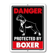Beware of Dog Sign Danger Protected by Boxer Inch Beware of Dog Warning Metal Sign Beware of Dog Sig