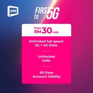 YES 5G Advanced Prepaid 30 RM30 Plan | Uncapped 5G Data + 12GB Hotspot | Ready Stock