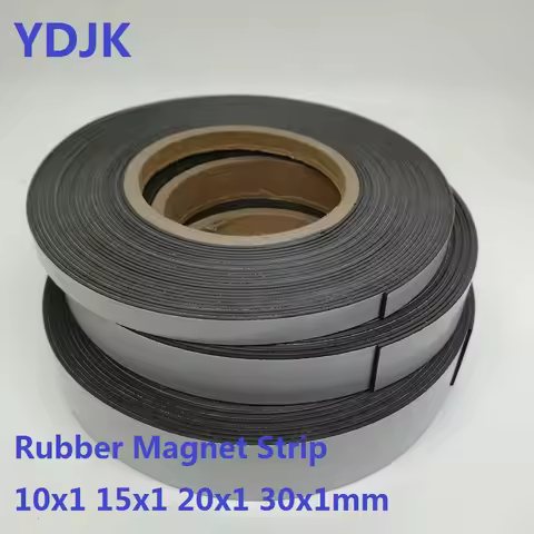 5 10Meters/LOT Rubber Magnet Strip 10*1 15*1 20*1 30*1mm With Self Adhesive Flexible Magnetic Tape 1