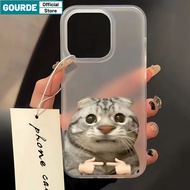 Gourde Cute Funny Cat Pattern Clear Frosted Case for Iphone Casing 16 15 14 12 13 11 Pro Max IP 7 8 