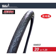 KENDA Tire K193 20 * 1.25 Small Fold Fine Grain KWEST Reflective Puncture-Resistant [09201256] [Flyw