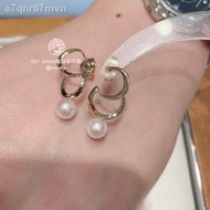 ◑star jewelry summer new Japanese 10K Akoya pearl double moon earrings / earrings Japan purchasing