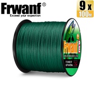Frwanf 100M 9 Strands Fishing PE Line Braided Fishing Line Wires X9 Jigging Line Color Mossgreen