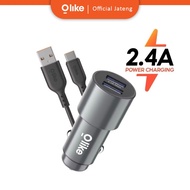 OLIKE R1S R1C Car Charger Set Dual USB Fast Charging 2.4A Free Cable