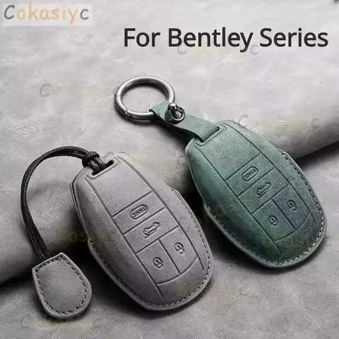 Car Key Cover Shell Fob for Bentley Bentayga 2017-2021 2AHMV-YK1 Leather Car Key Case Cover for Bent