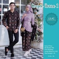 couple kebaya tunangan atasan brokat modern baju batik pesta keluarga - lylac