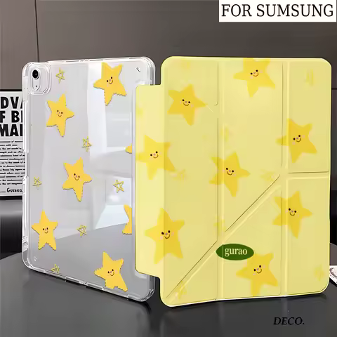 ins Cute Star 3+Y-fold Tablet Case For Samsung Galaxy Tab A8/A9/A11+FE LITE PLUS/Galaxy Tab S6 Lite/