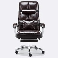 Home Boss Chair Office Chair Ergonomic Lift Chair Reclining Real Cow Computer Chair Swivel Chair(Color:Brown with footrest Cowhide) interesting