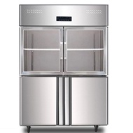 Glass Chiller & Freezer 4 Door Upright Stainless Steel