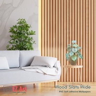 EZ ART WALLPAPER 3D WOOD SLAT / FLUTED PVC SELF ADHESIVE WATERPROOF WALLSTICKER 10 METERS PER ROLL
