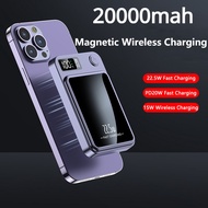 New 20000Mah Magnetic Qi Wireless Charger Powerbank 22.5W Fast Charging For 14 13 12 Xiaomii Mini Powerbank