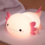 Night Light for KidsCute Purple Axolotl Lamp LED Squishy Nursery Nightlight Soft Silicone Novelty A