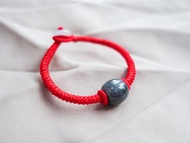 【墨玉平火】路路通烏雞天然翡翠・九乘金剛結繩平安扣手鍊