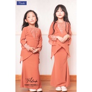 BAJU KURUNG BUDAK KIDS CHIFFON BAJU RAYA 2024 BABY BLUE NAVY BLACK EMERALD GREEN MAROON MINT GREEN SANDY BROWN CR MELI