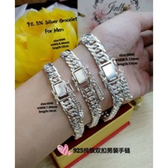 👉925 silver bangle for men  *Rantai tangan Perak sesuai untuk lelaki@925纯银双扣男装手链