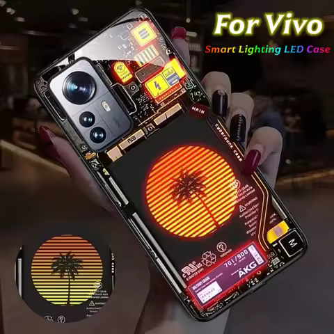 For Vivo V50 Lite 5G X200 FE X70 X80 X90 Pro Case Funda LED Flash Cool City Bumper Cover For Vivo iQ