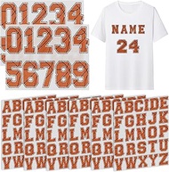 8 Sheets 176 Pcs 2 Inch A-Z Iron on Vinyl Letters & 3.6 Inch 0-9 Iron on Numbers Set, Iron on Letter
