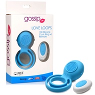 Curve Novelties Gossip Love Loops 10X Silicone Rechargeable Cock Ring with Remote - Blue