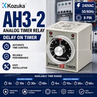 KOZUKA AH3-2 Single Range Timer 240VAC 8 Pin Double Contact Time Relay 6Sec-60Sec 6Min-60Min