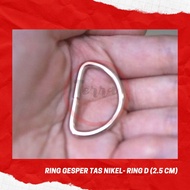 OD376 Ring Gesper Tas Rol Nikel D Segitiga Cantolan Persegi Panjang