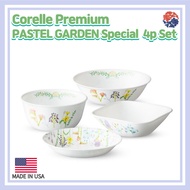 Corelle Premium PASTEL GARDEN Special 4p Set/Corelle USA/Salad Bowl/Ramen Bowl/Salad Bowl/Flower Bowl/Square Bowl/Side Dish/Corelle Bowl/ramen bowl ceramic/Vitrelle