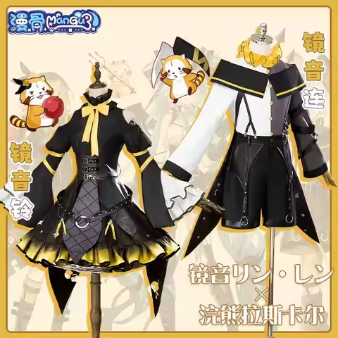 Anime Kagamine Rin Len Cosplay Costumes Halloween Costume Kcagamine Brother Sister Lolita Uniform Ro