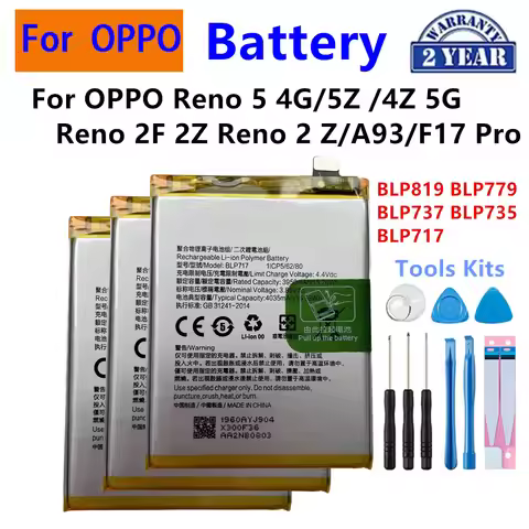 BLP819 BLP779 BLP737 BLP735 BLP717 Battery For OPPO Reno 5 5Z 4Z 4G 5G Reno 2F 2Z Reno Z 2 OPPO A93 