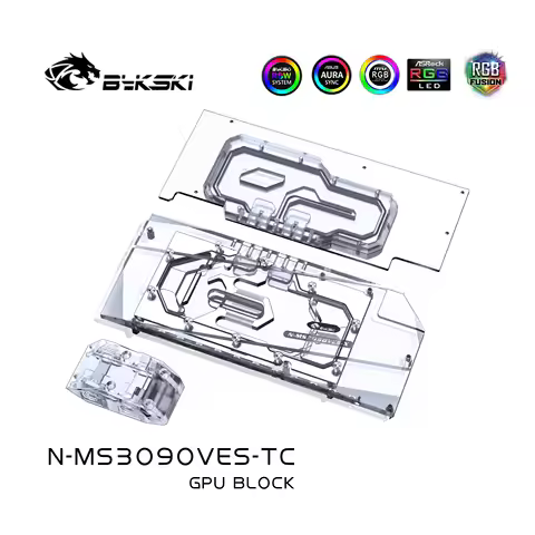 Bykski N-MS3090VES-TC PC water cooling GPU cooler video card back plate water block for MSI RTX 3090