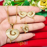 Dubai Necklace 24K gold Plated Jewelry/ Necklace set+Ring+Earring /ful set kulang Dubai India