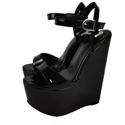 DIZHUANG shoes Fashionable women's high-heeled sandals. About 15cm heel height. Wedges sandals. Plat