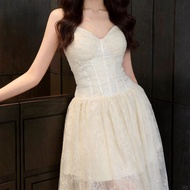IBUY Fishbone Lace Mesh Corset Dress - Summer Fashion