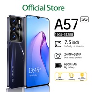 【COD】New Smartphone Original A57 7.5 inch mobile phone murah original 2022 specials RAM 12GB ROM 512GB android 5G WIFI handphone cheap phone Gaming phone murah original gila Dual sim card telefon Big sale smart phone 2023