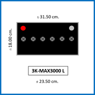 🎖แบตเตอรี่รถยนต์ 3K รุ่น MAX3000L / R MF 100Ah.  พร้อมใช้ / ไม่ต้องเติมน้ำ /สำหรับรถปิคอัพ ตู้ SUV 2500-3000cc.