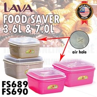 LAVA Food Container Saver 3.6L FS689 & 7.0L FS690 with Air Hole Lid/Bekas Makanan LAVA 3.6L FS689 & 