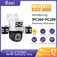 Baoi 16MP 8K four lens wireless CCTV camera WIFI PTZ 360 degree CCTV outdoor waterproof 10X optical