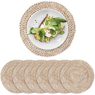 Table Placemat Corn Husk Dining Placemat Heat Insulation Pot Holder Round Placemats Coffee Drink Tea