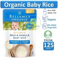 Bellamy's Organic Milk & Vanilla Baby Rice Cereal 125g